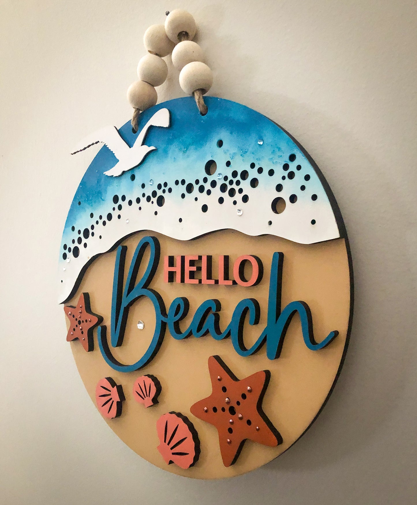 Hello Beach Sign