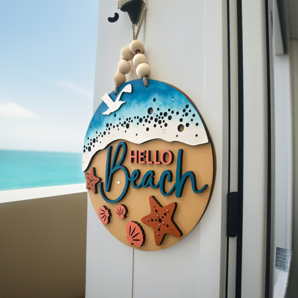 Hello Beach Sign