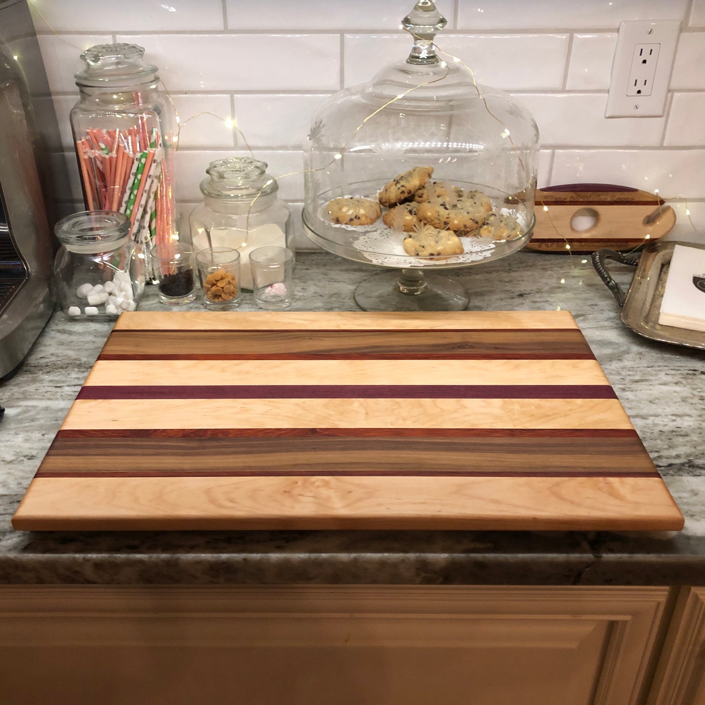 Cutting Board – Maple/Walnut/Paduk/Purple Heart