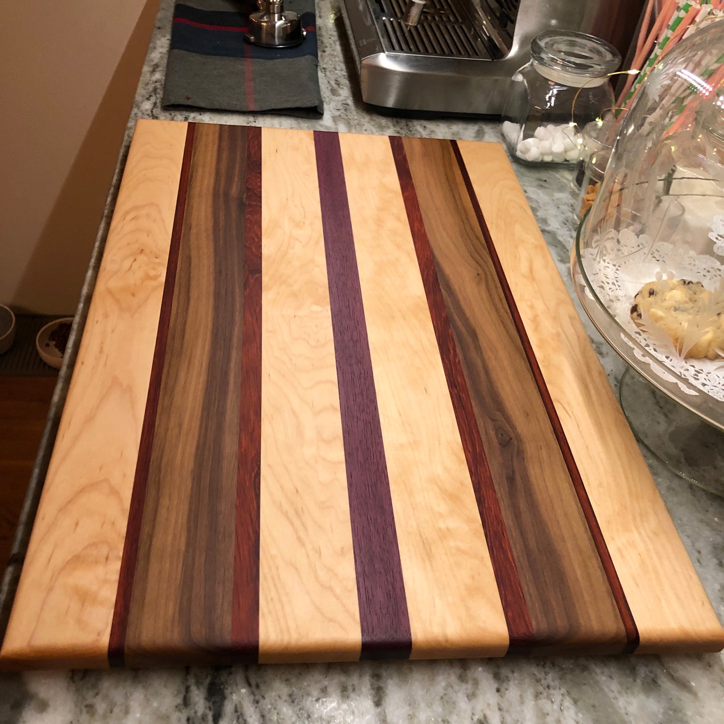 Cutting Board – Maple/Walnut/Paduk/Purple Heart