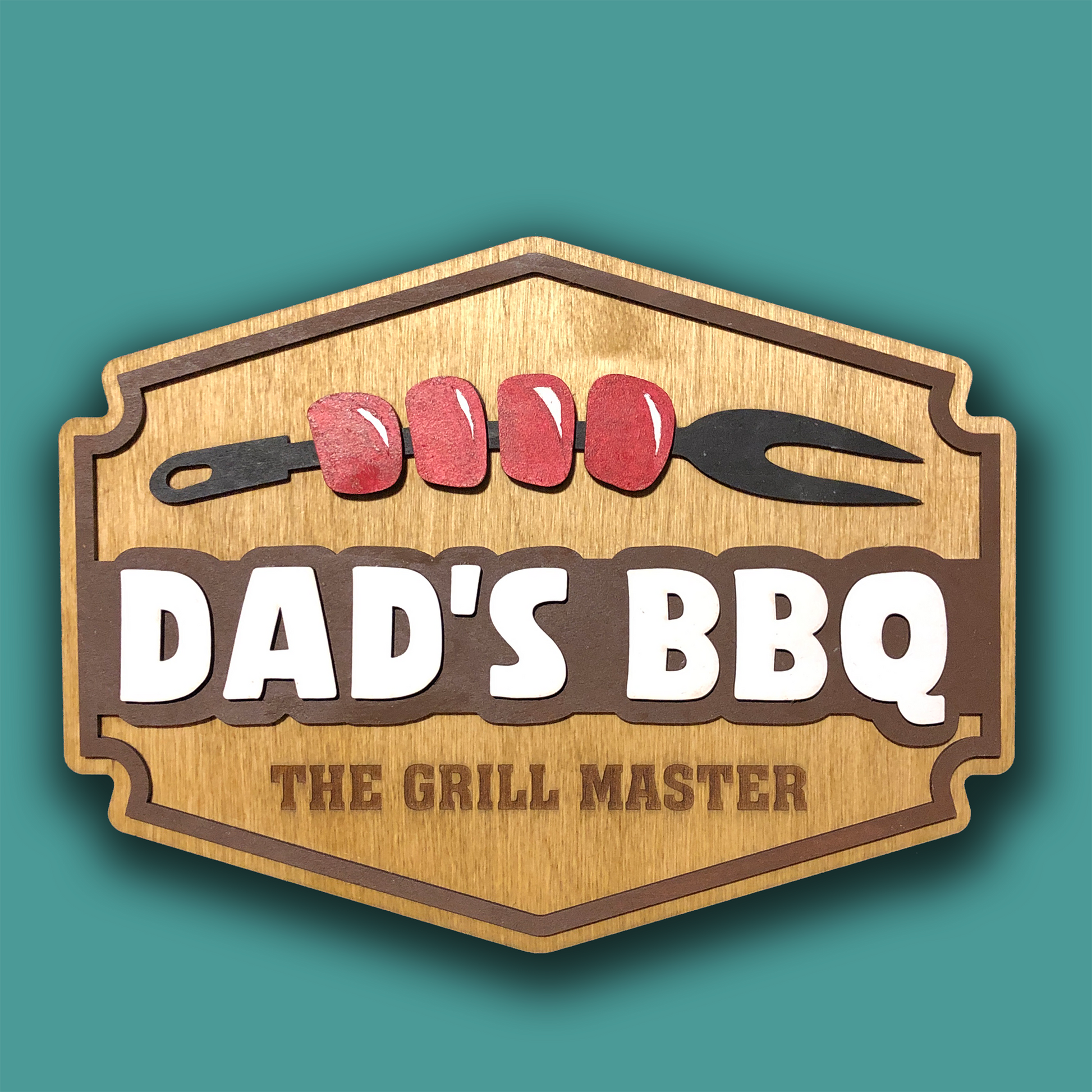 Dad's BBQ sign with layered 3D effect