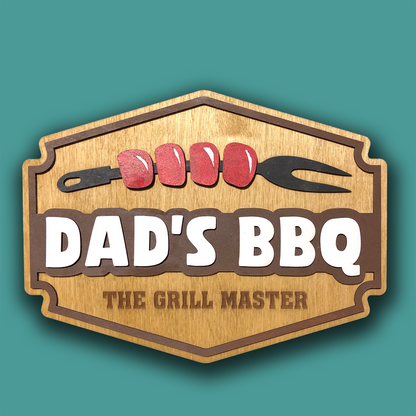 Dad's BBQ sign with layered 3D effect