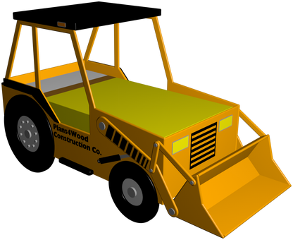 Front End Loader bed 3D model Front view