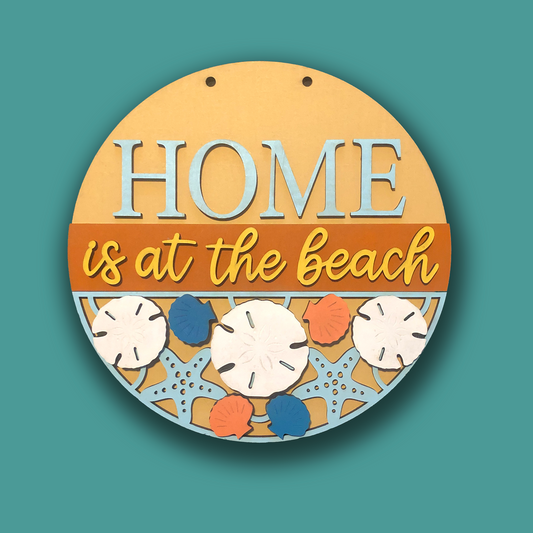 Homes at the Beach sign with 3D layered effect
