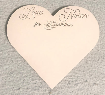Heart shaped love Notes Message Board for Grandma