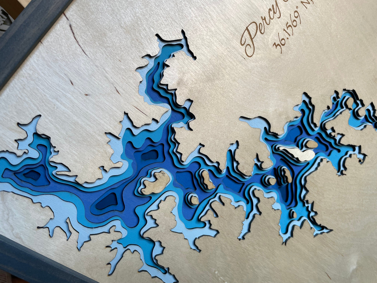 6 Layer Lake Map - Percy Priest Lake, Tennessee