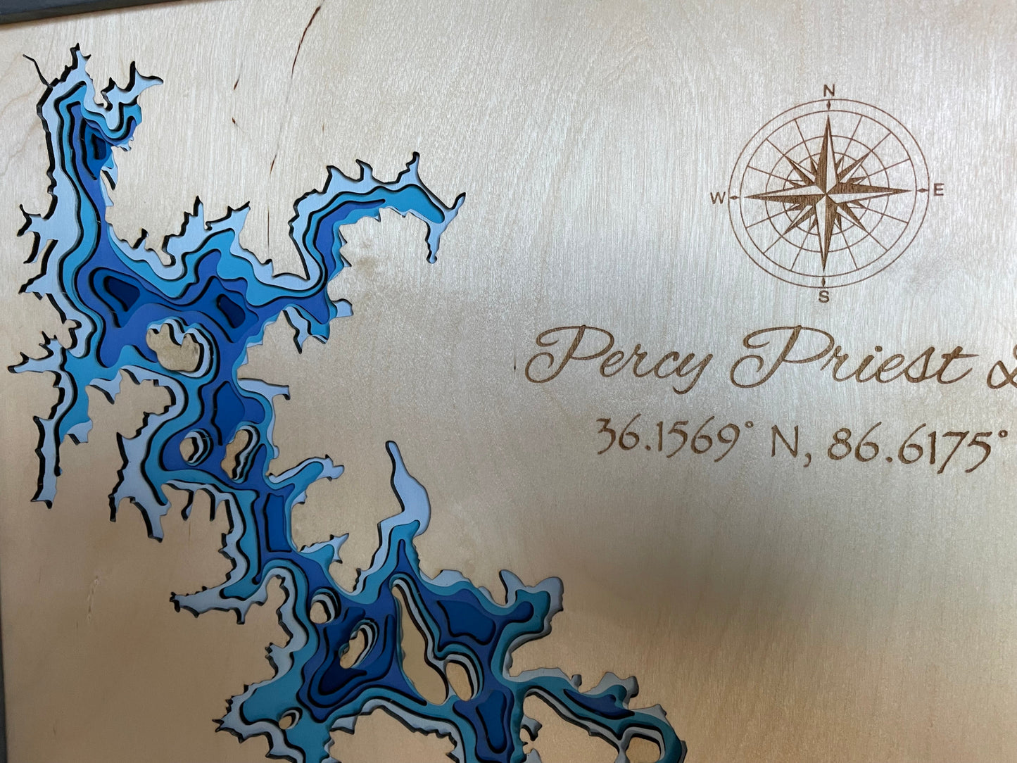 6 Layer Lake Map - Percy Priest Lake, Tennessee