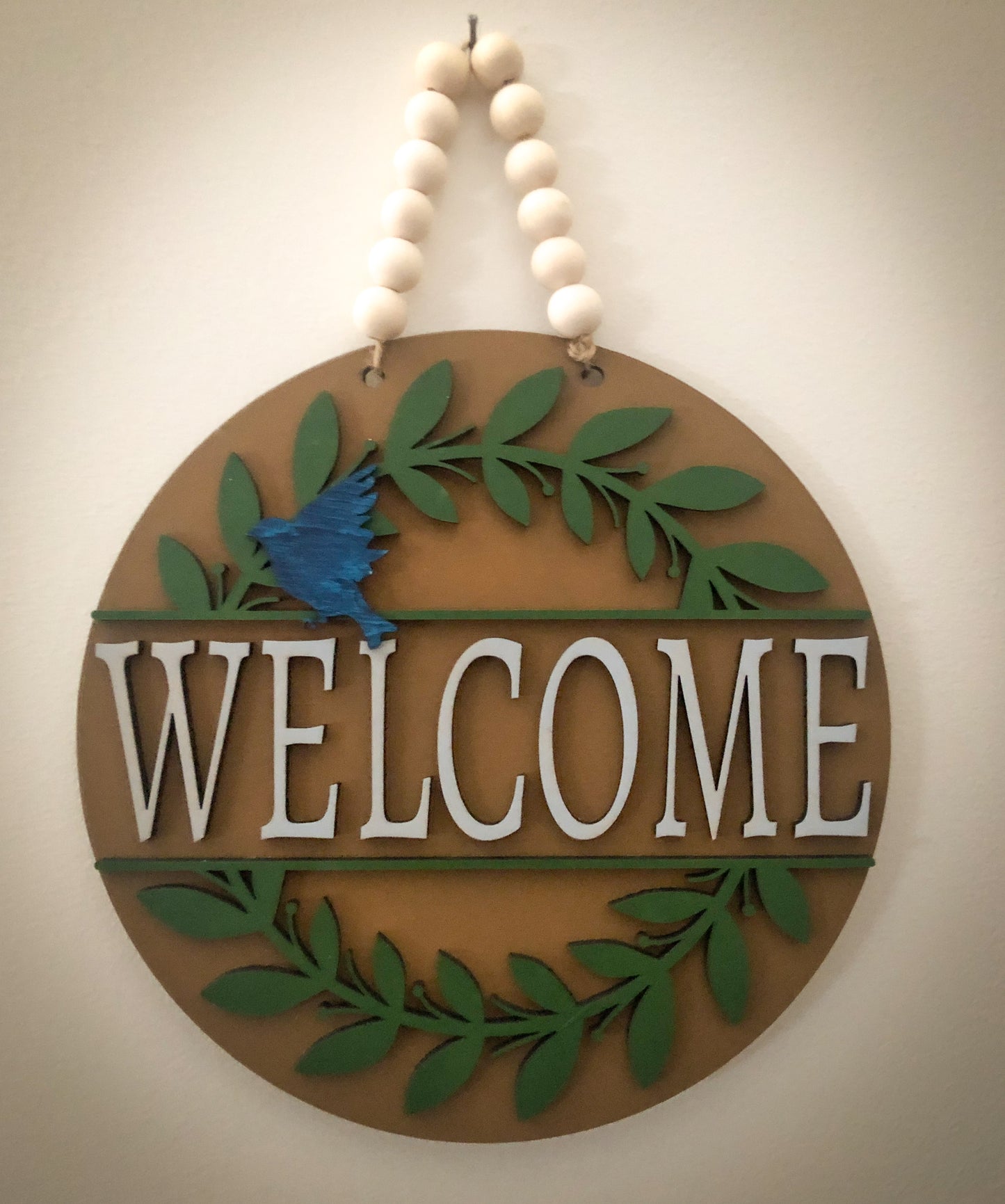 Welcome Sign with wreath