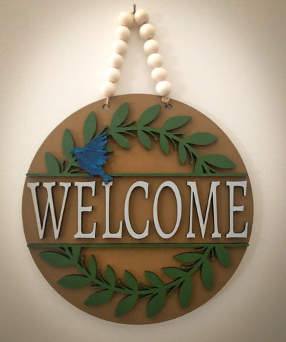 Welcome Sign with wreath