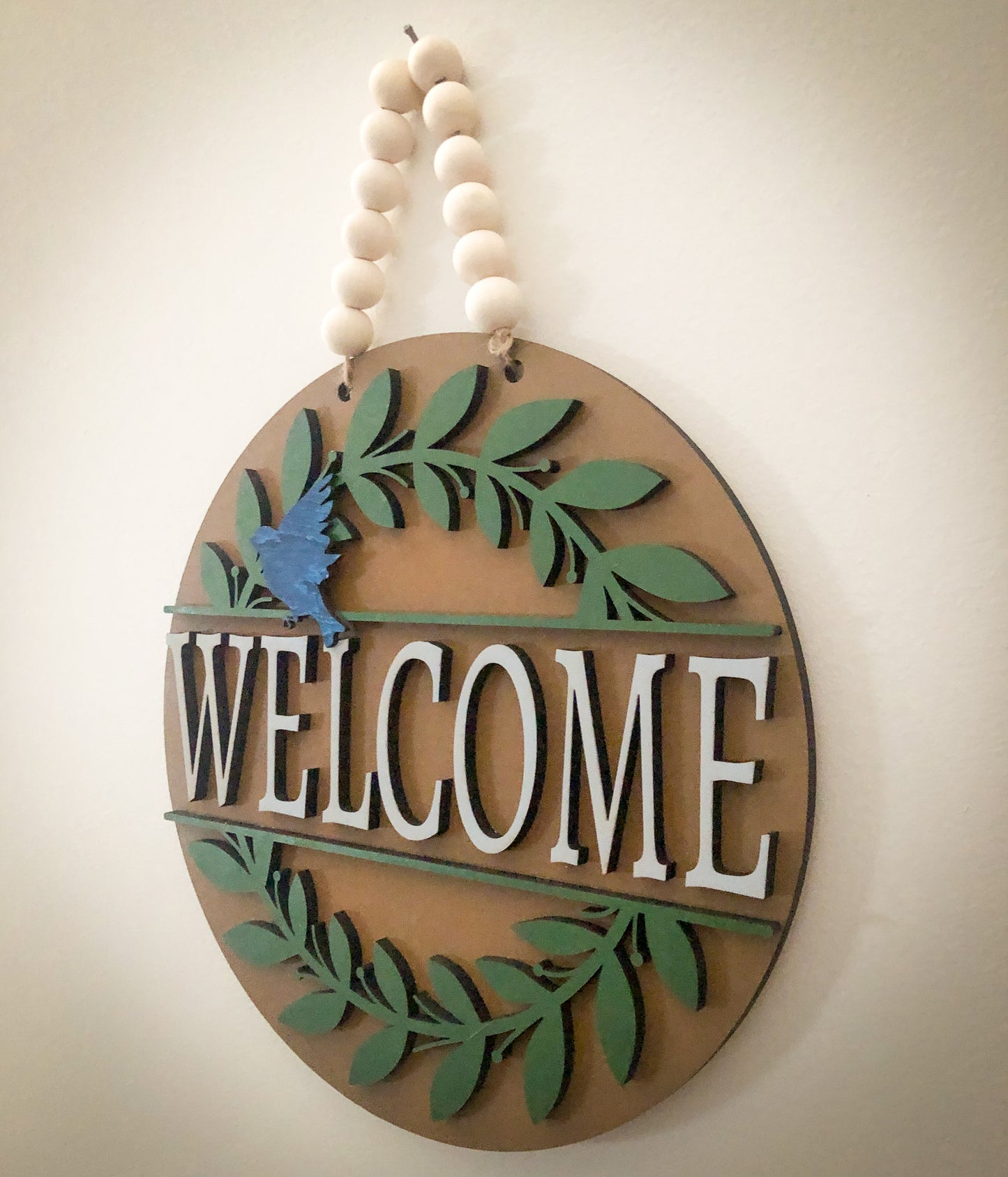 Welcome Sign with wreath