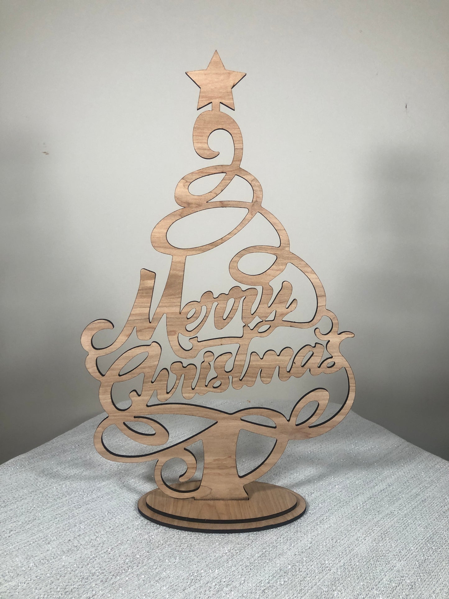 Merry Christmas Tabletop Swirling Tree