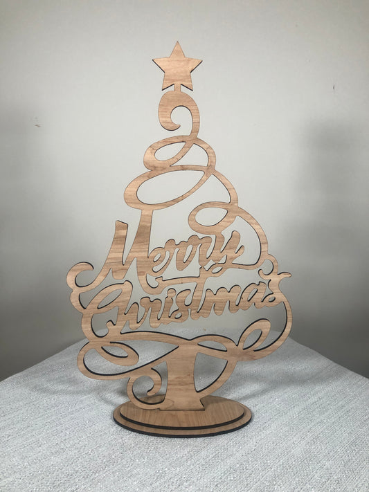 Merry Christmas Tabletop Swirling Tree