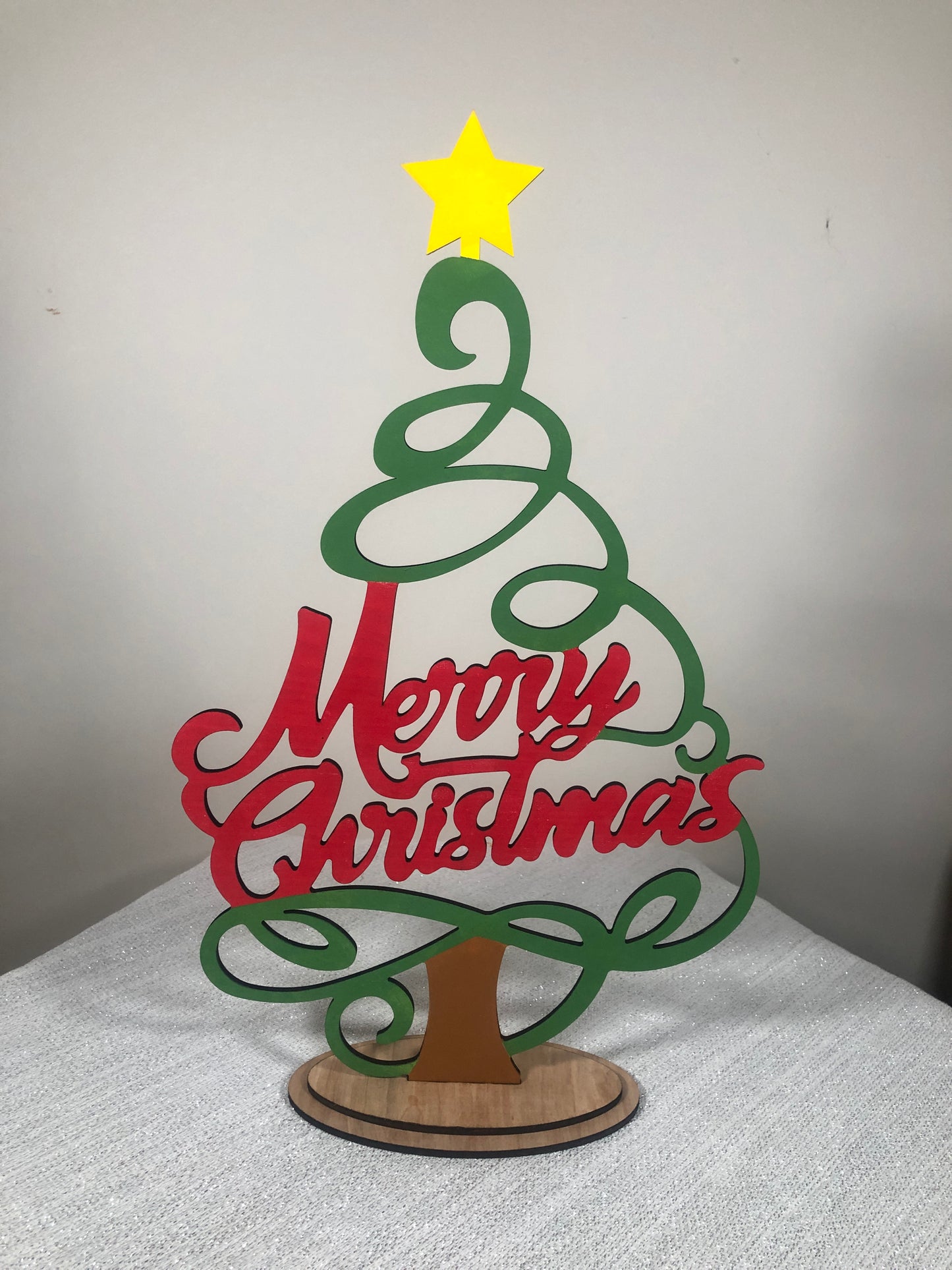 Merry Christmas Tabletop Swirling Tree