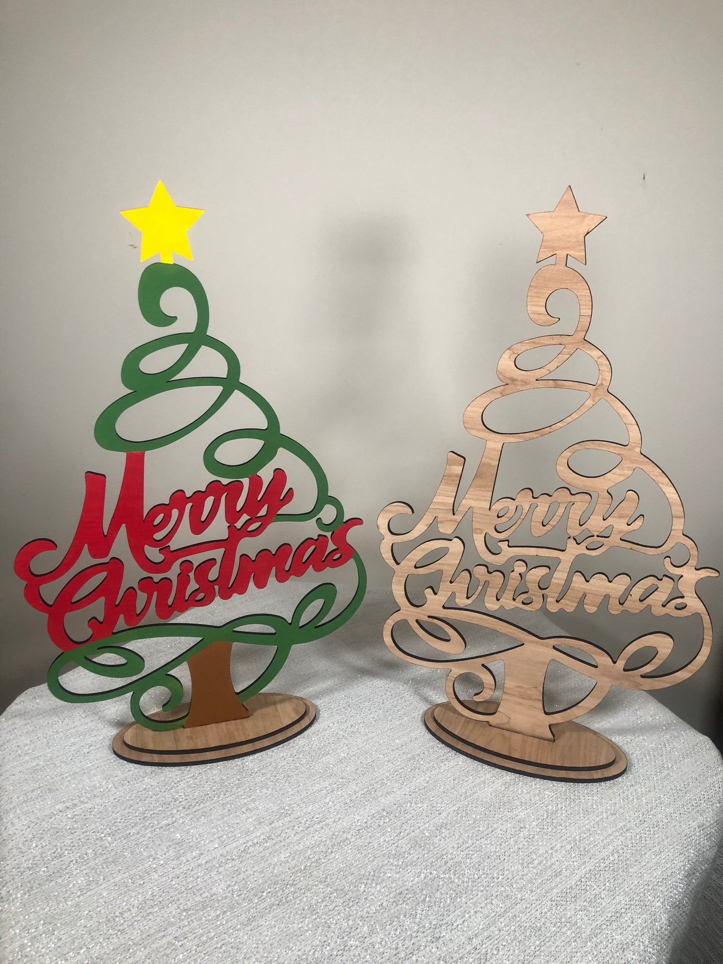 Merry Christmas Tabletop Swirling Tree