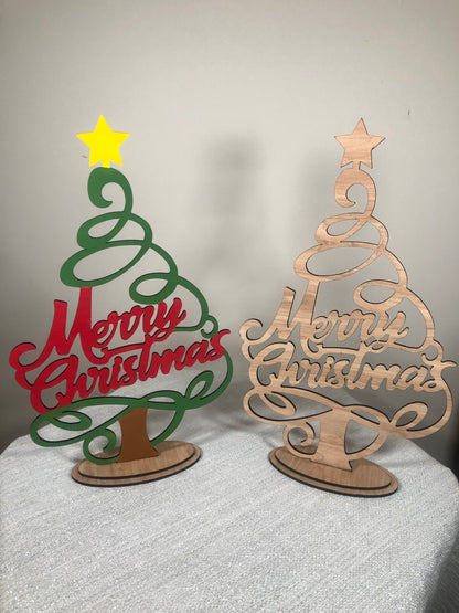 Merry Christmas Tabletop Swirling Tree