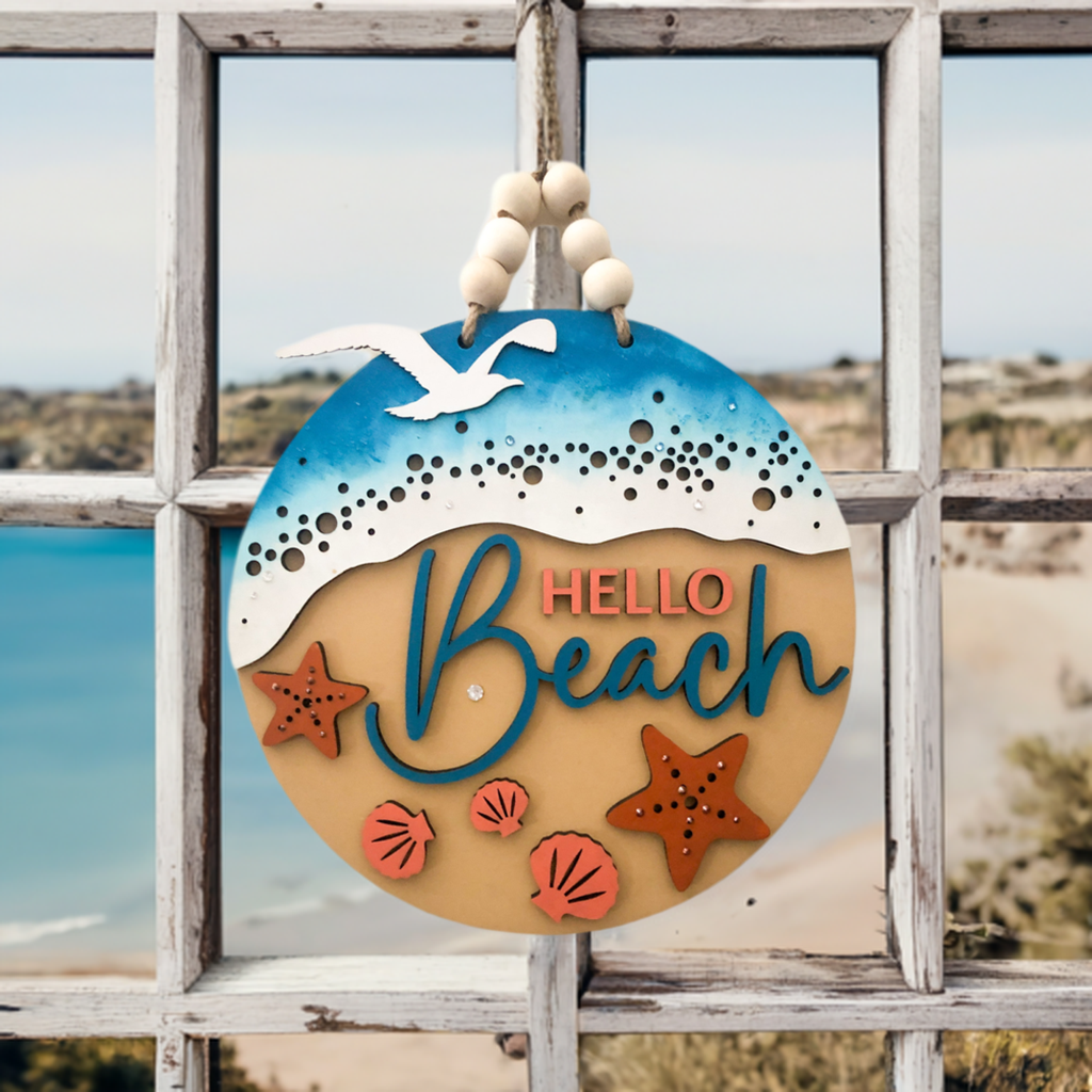 Hello Beach Sign