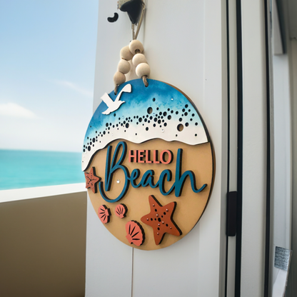 Hello Beach Sign